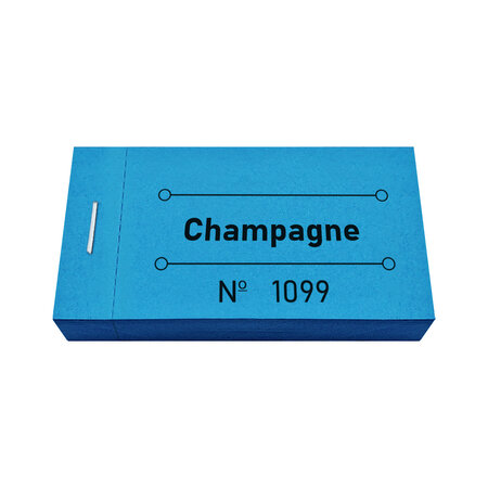 Consumptiebon champagne in blauw 50x30mm - per 50 bonnen