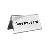 Aluminium gereserveerd bordje Elegant 100x55mm zilver - per stuk