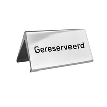 Aluminium gereserveerd bordje Elegant 100x55mm zilver