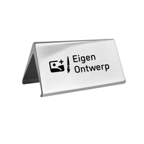 Aluminium tafelbordje Elegant 100x55mm eigen ontwerp zilver