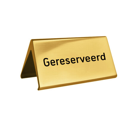 Aluminium gereserveerd bordje Elegant 100x55mm goud - per stuk