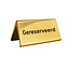 Aluminium gereserveerd bordje Elegant 100x55mm goud - per stuk