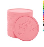 Plastic reliëfmunten met een bier en wijn icoon Ø29mm - per 250 stuks