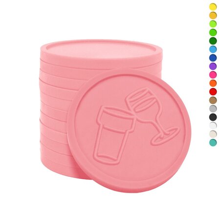 Plastic reliëfmunten met een bier en wijn icoon Ø29mm - per 250 stuks