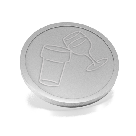 Plastic reliëfmunten met een bier en wijn icoon Ø29mm - per 250 stuks