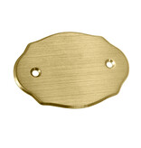 Blanco messing deurbordje 75x50mm met gaten - per stuk