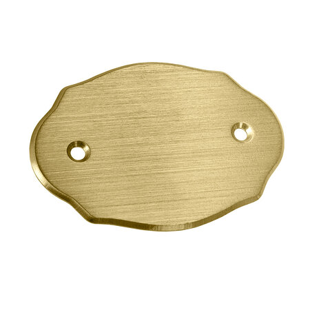 Blanco messing deurbordje 75x50mm met gaten - per stuk