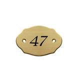 Messing deurbordje 75x50mm met nummer - per stuk