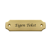 Messing naambordje 100x28mm met tekst