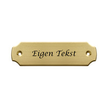 Messing naambordje 100x28mm met tekst
