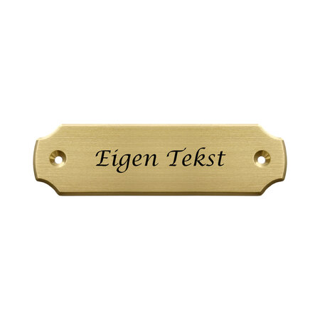 CombiCraft Messing naambordje 100x28mm eigen tekst - per stuk
