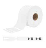 HDPE sleufetiketten 250x25mm met nummer en afscheurstrook wit - 100 etiketten