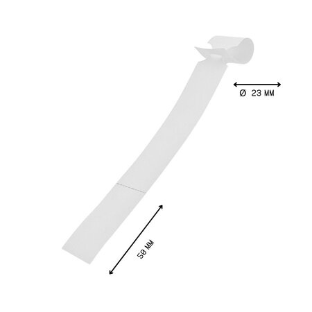 HDPE sleufetiketten 250x25mm met nummer en afscheurstrook wit - 100 etiketten