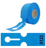 HDPE sleufetiketten 273,5x80mm met nummer blauw - 100 etiketten