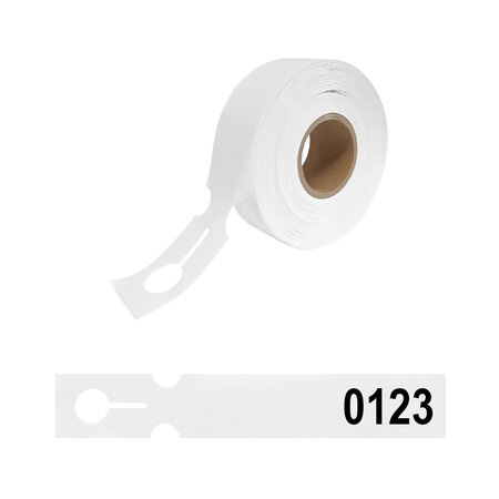 HDPE sleufetiketten 215x35mm met nummer wit - 100 etiketten