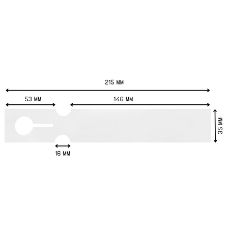 HDPE sleufetiketten 215x35mm met nummer wit - 100 etiketten