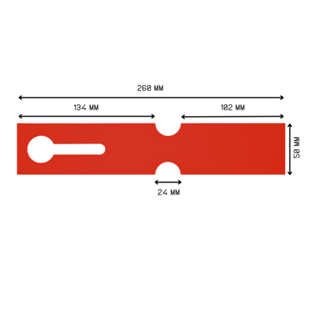 HDPE sleufetiketten 260x50mm met nummering - 100 etiketten