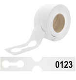 HDPE Sleufetiketten 381x75mm met nummer wit - 100 etiketten