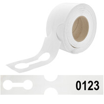 Sleufetiketten wit 381x75mm met nummer