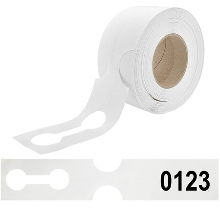 HDPE Sleufetiketten 381x75mm met nummer wit - 100 etiketten