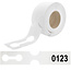 HDPE Sleufetiketten 381x75mm met nummer wit - 100 etiketten