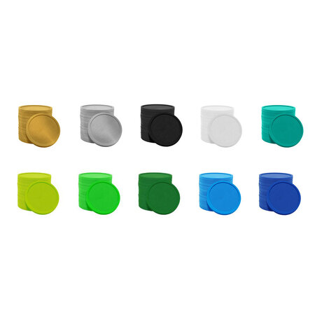 CombiCraft Ocean kleurenmix blanco plastic munten Ø29mm - per 1000 stuks