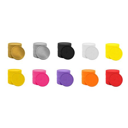 CombiCraft Sunset kleurenmix blanco plastic munten Ø29mm - per 1000 stuks
