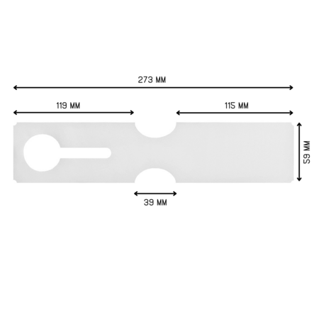 CombiCraft Blanco sleufetiketten groot 273,5x59mm voor thermal transferprinters op rol - per 500 stuks