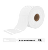 HDPE sleufetiketten 250x25mm met eigen ontwerp en afscheurstrook wit - 100 etiketten