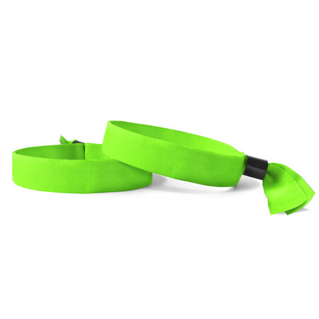 Blanco textiel polsbandjes met cap-lock sluiting - 100 stuks