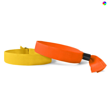 Textiel polsbandjes met cap-lock sluiting kleurenmix - 100 stuks