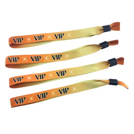 VIP textiel polsbandjes met cap-lock sluiting - 100 stuks