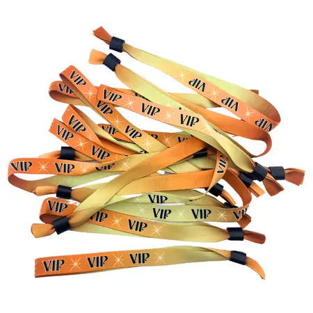 VIP textiel polsbandjes met cap-lock sluiting - 100 stuks