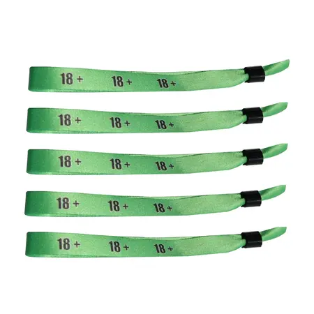 18+ textiel polsbandjes met cap-lock sluiting - 100 stuks
