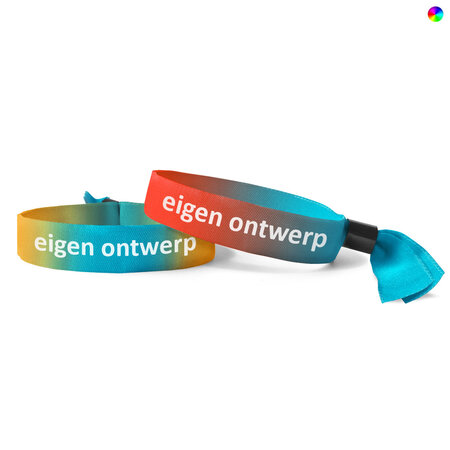 CombiCraft Textiel polsbandjes met eigen ontwerp en cap-lock sluiting - 100 stuks