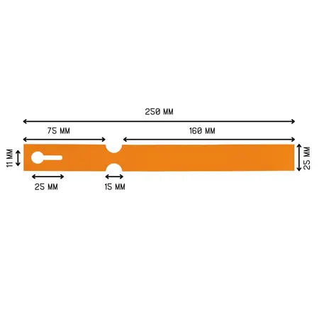 CombiCraft HDPE Sleufetiketten 250x25mm 4-baans met eigen ontwerp - 100 etiketten