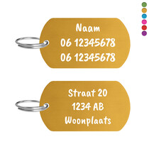 Hondenpenning ID groot met tekst