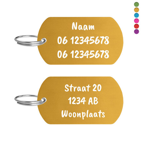 CombiCraft Hondentag aluminium groot 50x28mm met tekst - per stuk