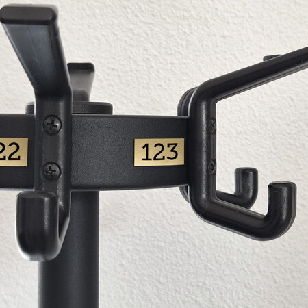 Laserfolie plaknummer voor garderobe - per stuk