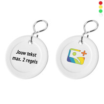 Kunststof sleutellabel Holly met tekst en logo