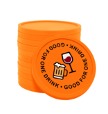 Gekleurde good for one drink consumptiemunten Ø29mm - 100 stuks
