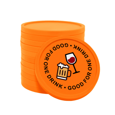Gekleurde good for one drink consumptiemunten Ø29mm - 100 stuks