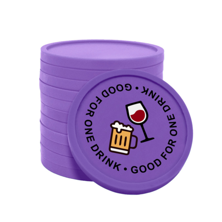 Gekleurde good for one drink consumptiemunten Ø29mm - 100 stuks