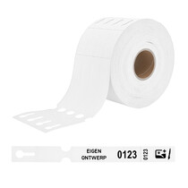 Sleufetiketten 250x25mm met ontwerp en nummer