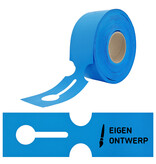 HDPE sleufetiketten 273,5x80mm met eigen ontwerp blauw - 100 etiketten