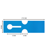 HDPE sleufetiketten 273,5x80mm met eigen ontwerp blauw - 100 etiketten