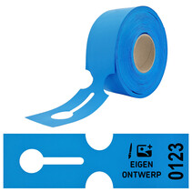 Sleufetiketten 273,5x80mm met ontwerp en nummer