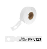 CombiCraft HDPE sleufetiketten 215x35mm met eigen ontwerp en nummer wit - 100 etiketten