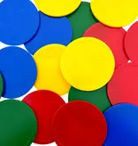 Blanco plastic munten Ø70mm - per 100 stuks