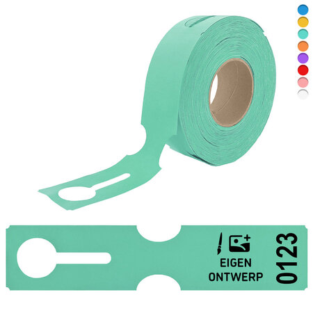 HDPE sleufetiketten 273,5x59mm met eigen ontwerp en nummering - 100 etiketten